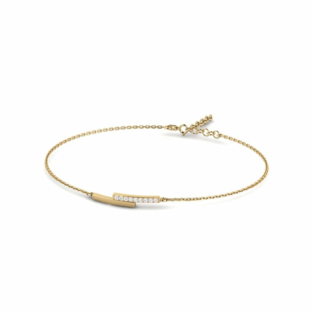 Chain Bracelets Bracelets Gwenu 585 Yellow Gold White Sapphire