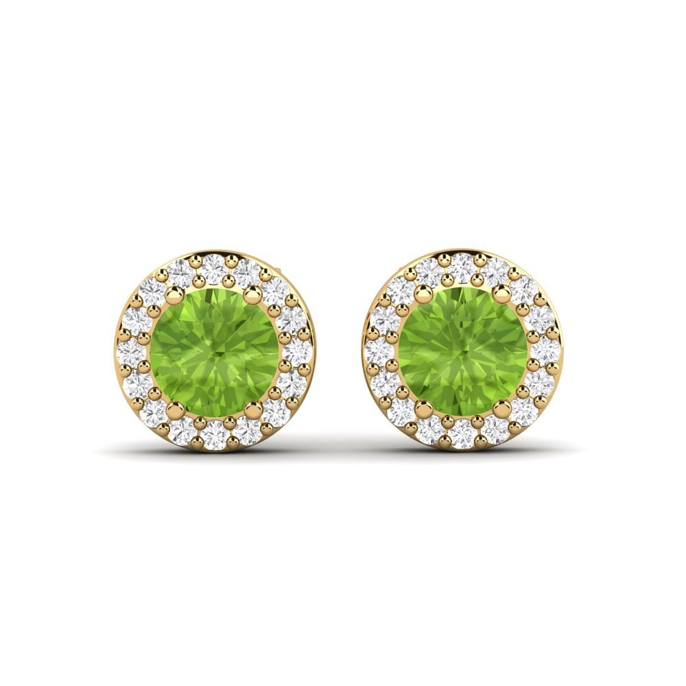 14k Yellow Gold Peridot SYLVIE Earring Gwerthuso