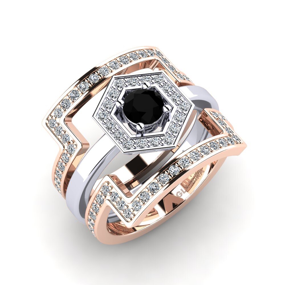 Zafiro negro Anillo Gyfigen SET
