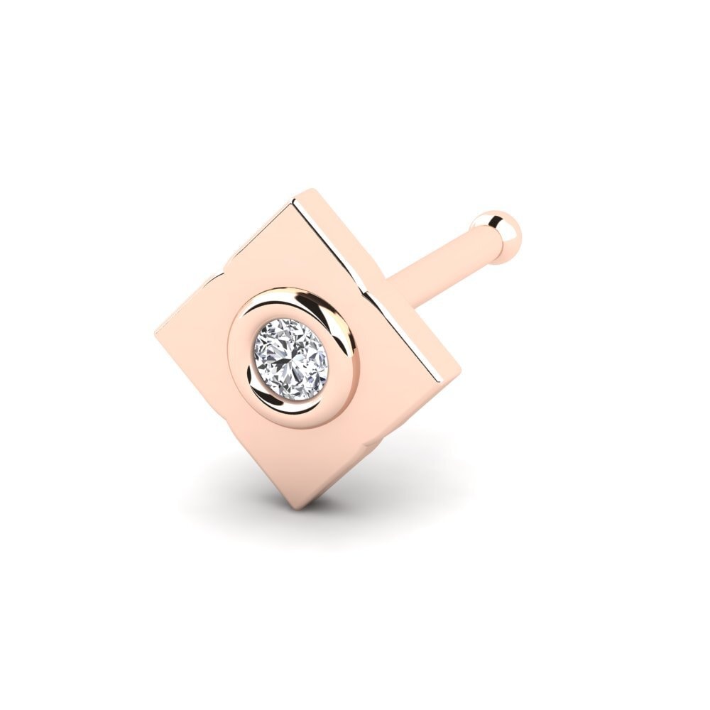 Achetez GLAMIRA Piercing Nez Gypsy en Or rose 375 Diamant 0.015 Carats ...
