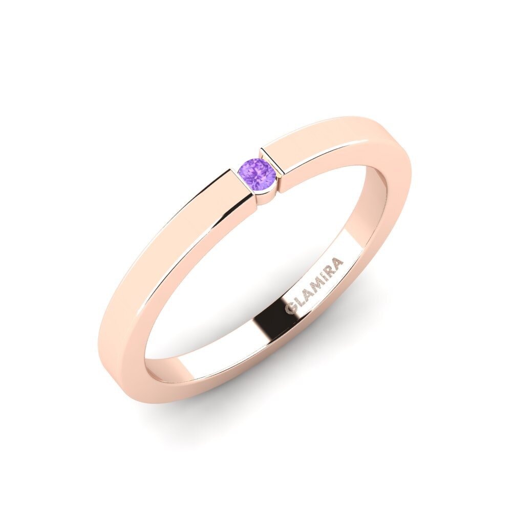 Rotgold 750 Amethyst Damenring April