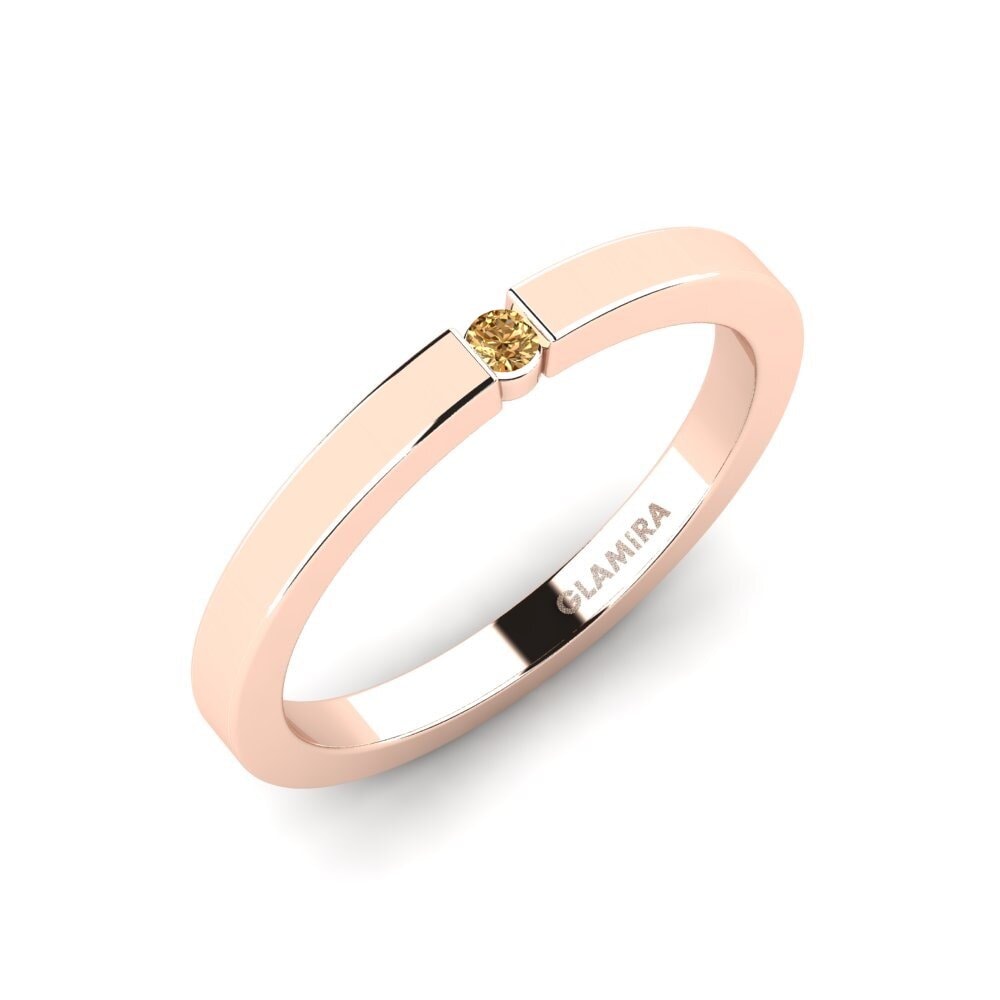 Rotgold 750 Brauner Diamant Damenring April