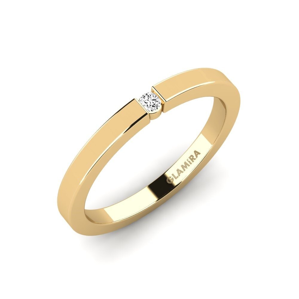 14k Oro Amarillo Moissanita Anillo de Mujer April