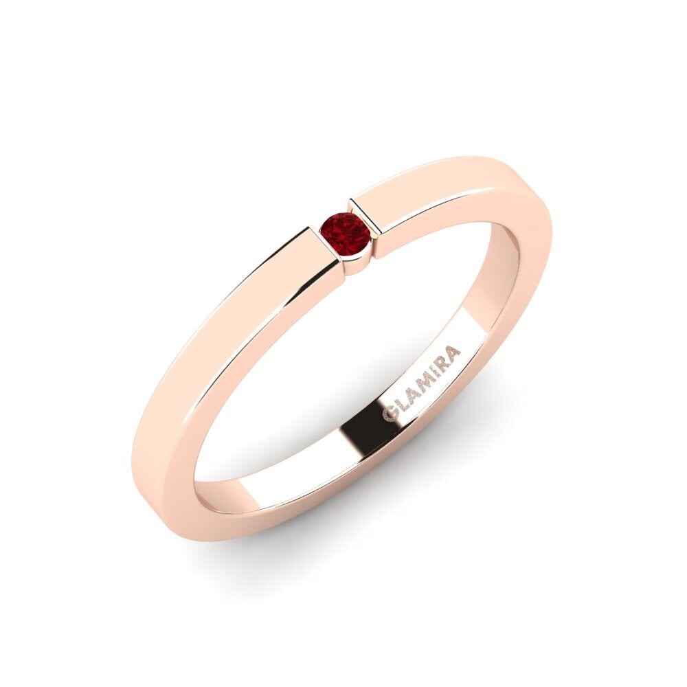 Rotgold 750 Roter Zirkonia Damenring April