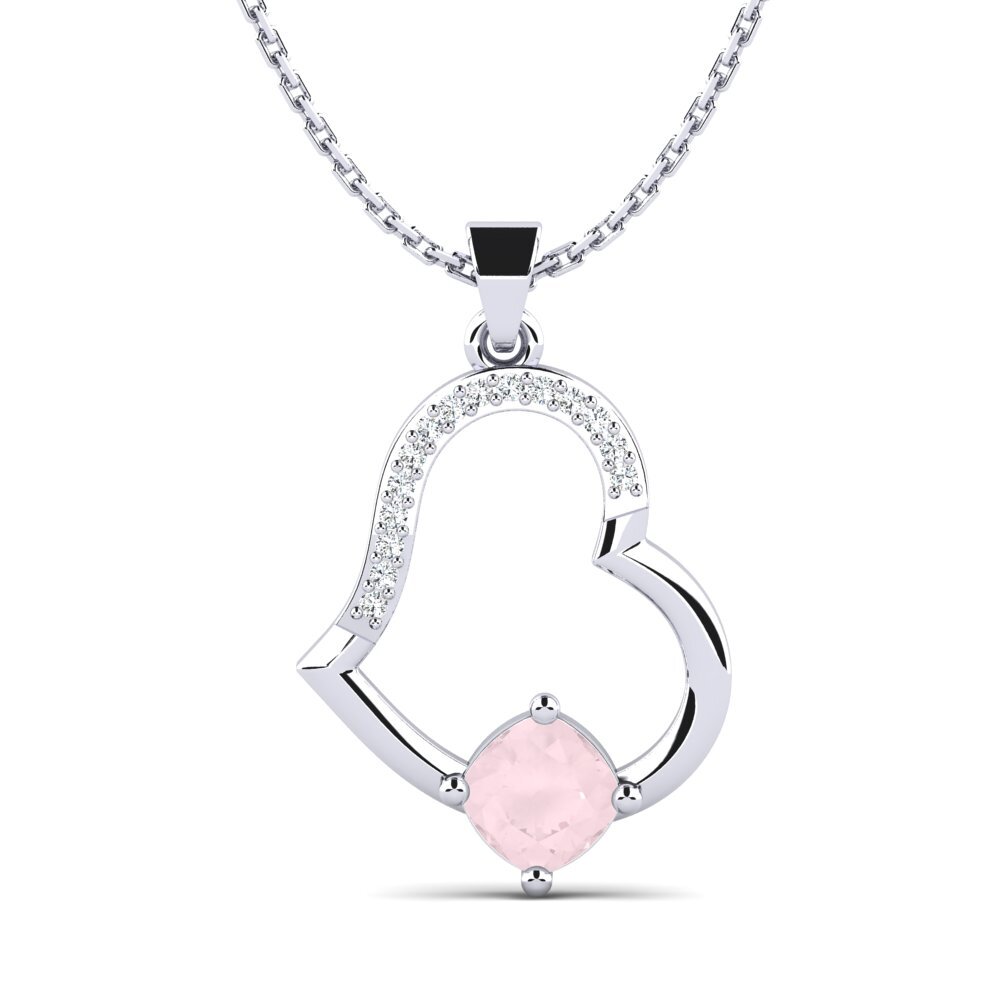 Cushion Rose Quartz Women's Pendant Hadalie
