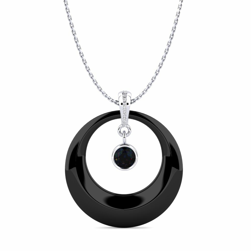 White Silver Black Opal Women's Pendant Haddon