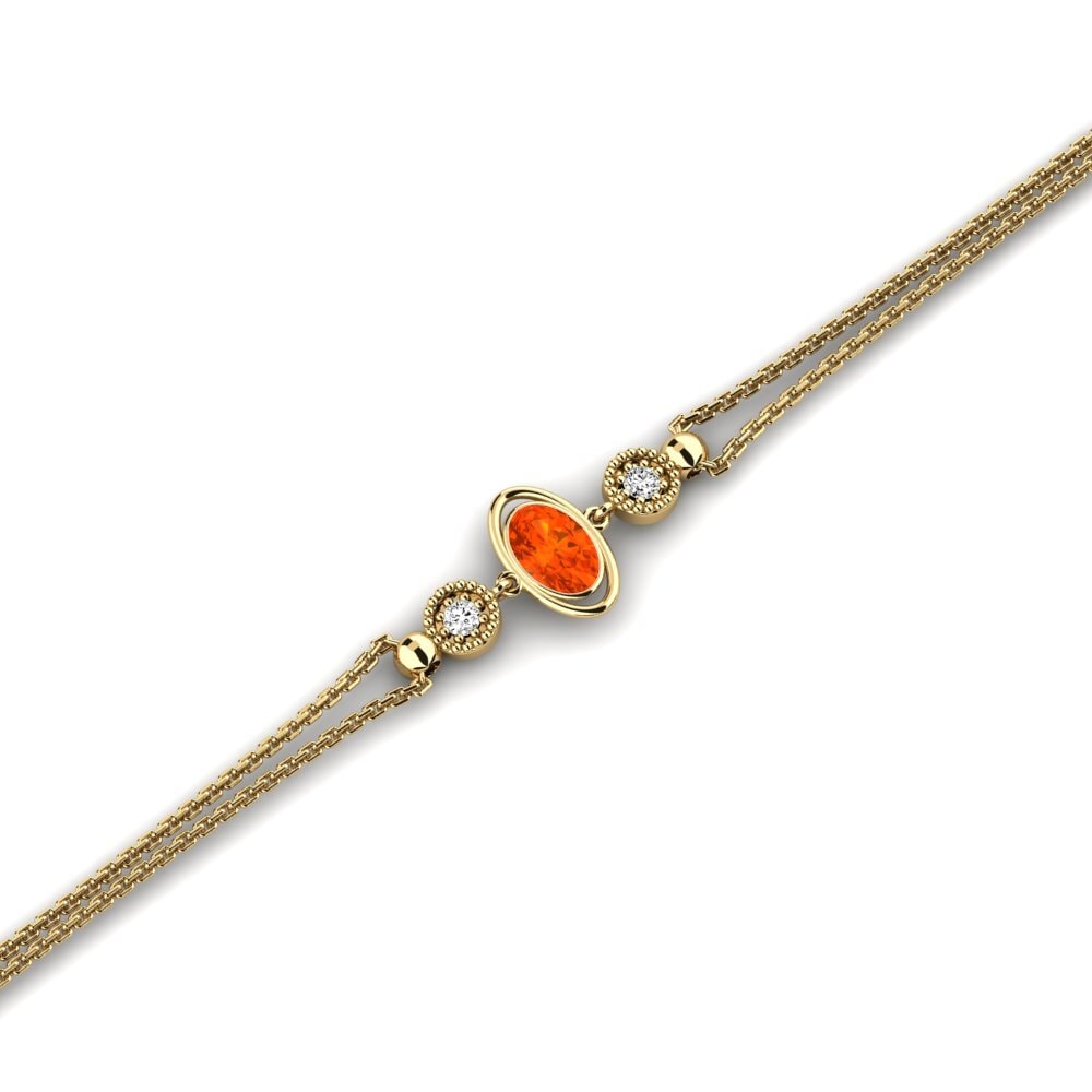 14k Oro Amarillo Ópalo Fuego Pulsera de Mujer Haircut