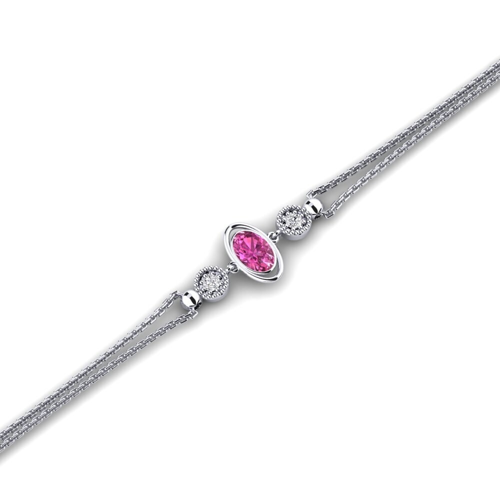 Oval Pink Topaz Women's Bracelet Haircut