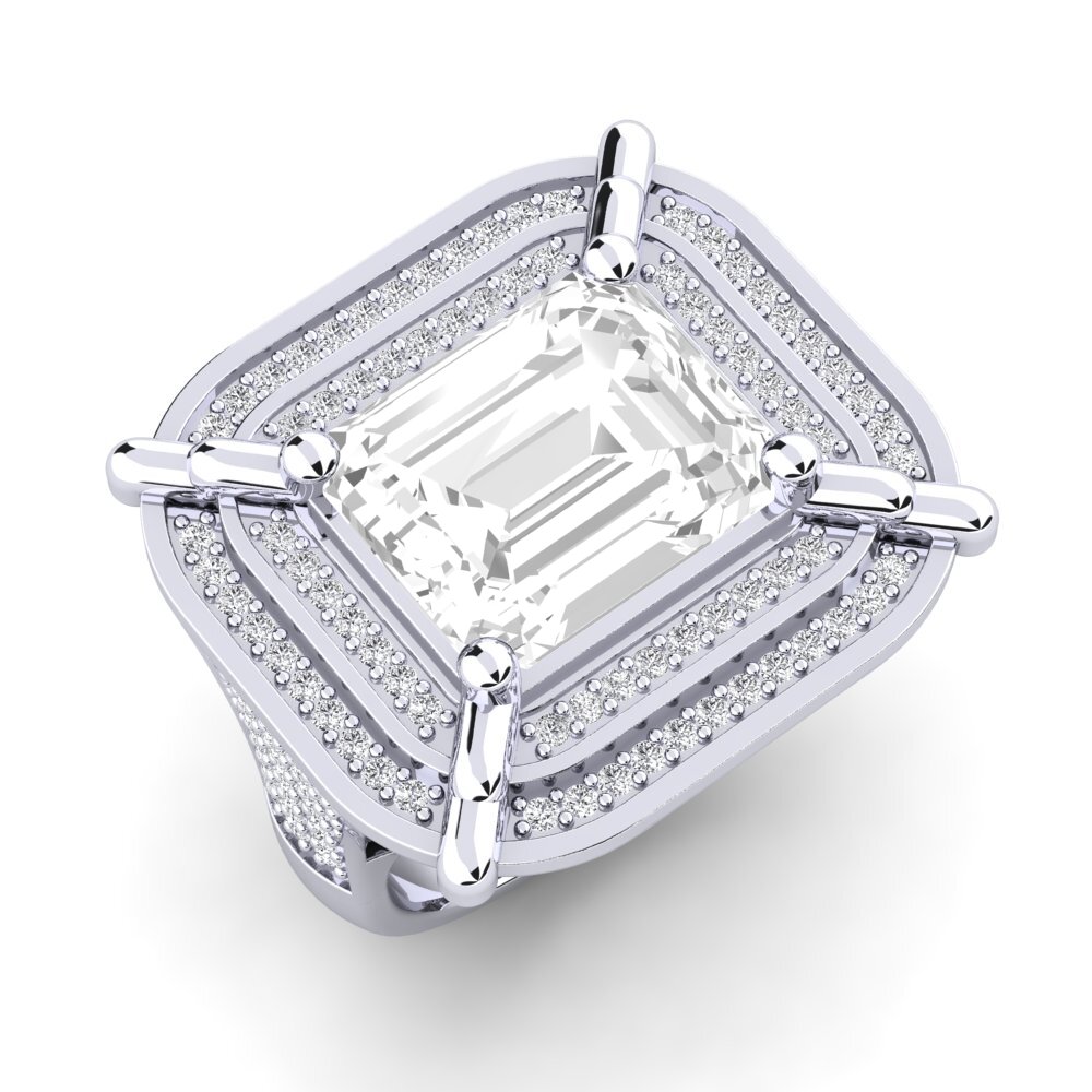 950 Palladium Weißer Topas Herrenring Haldis