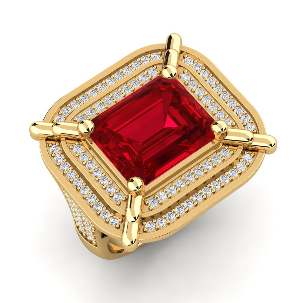 Roter Zirkonia Herrenring Haldis