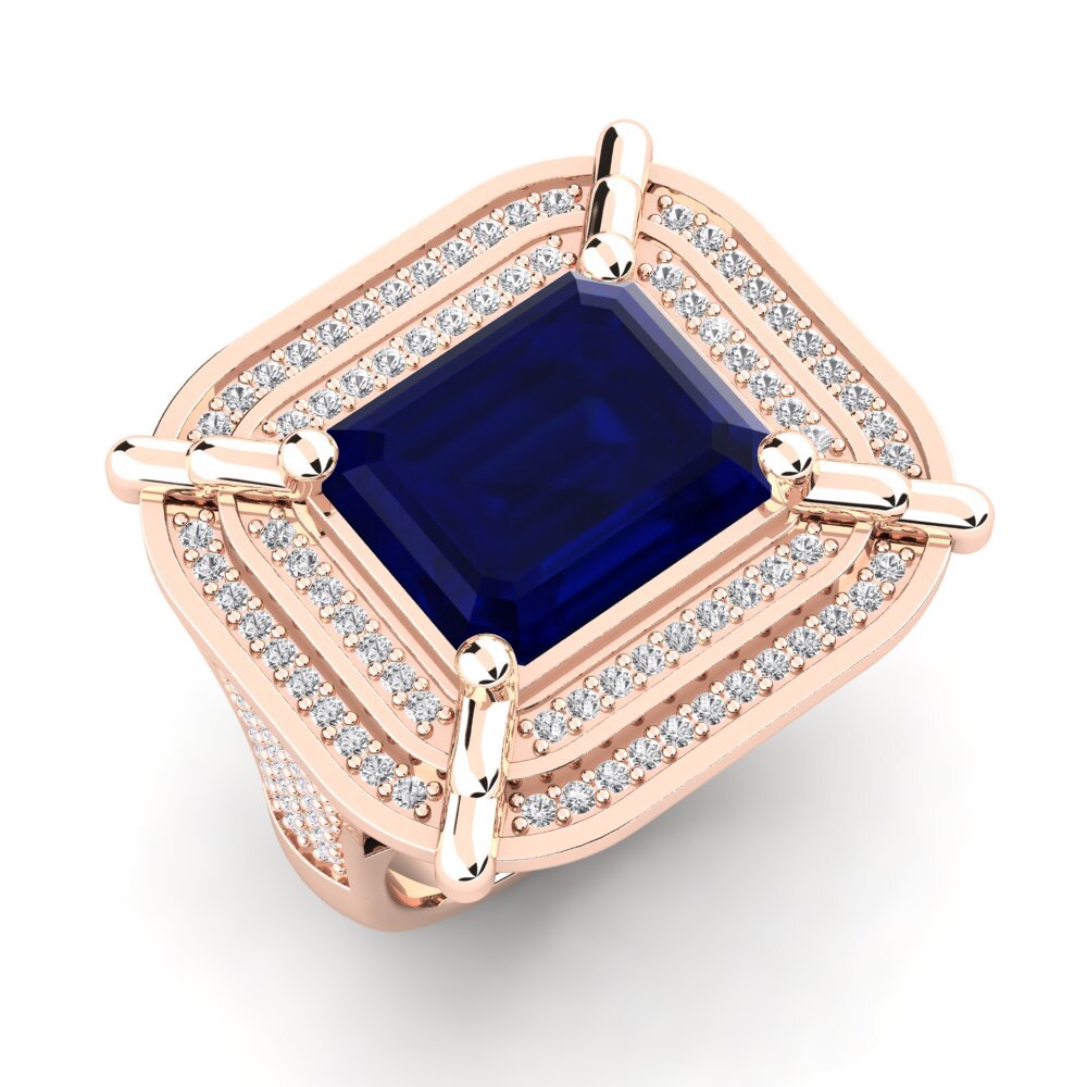 14k Rose Gold Sapphire Men's Ring Haldis