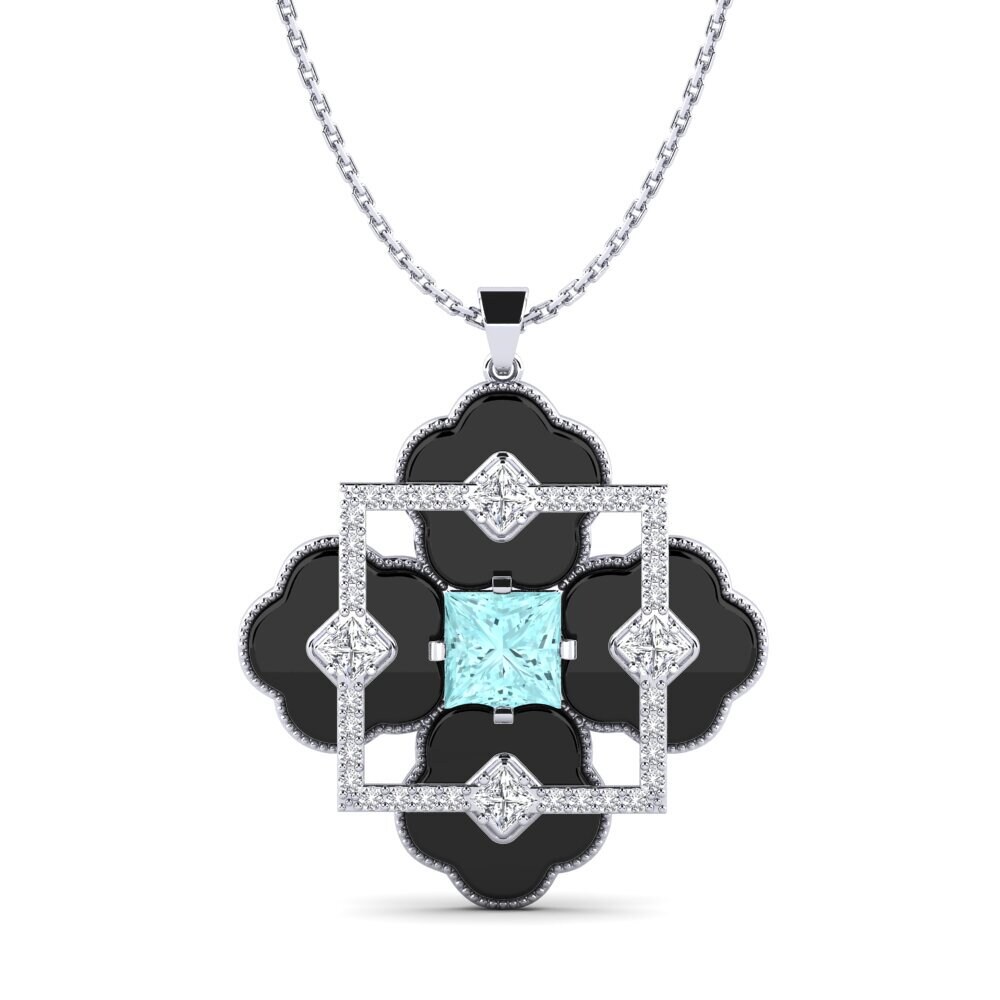 White Silver Aquamarine Women's Pendant Hale