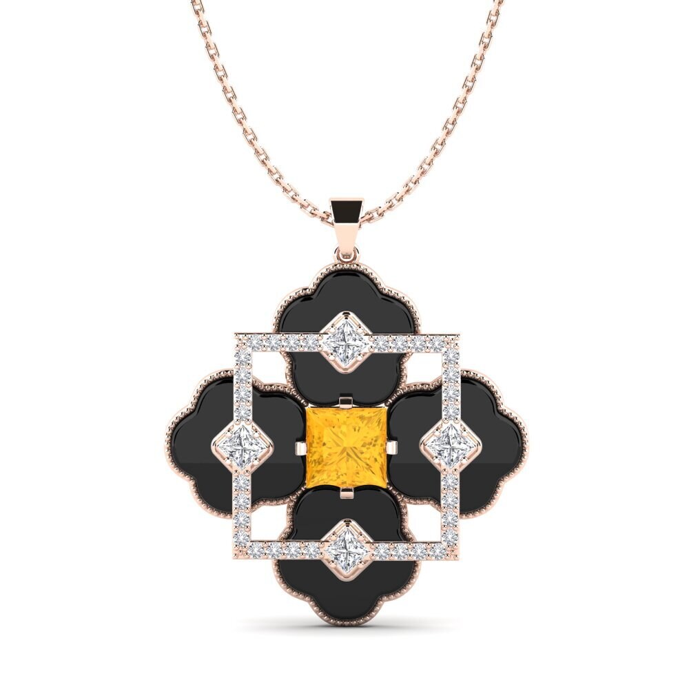 9ct Rose Gold Citrine Women's Pendant Hale