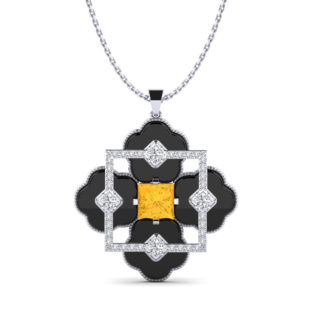 White Silver Citrine Women's Pendant Hale