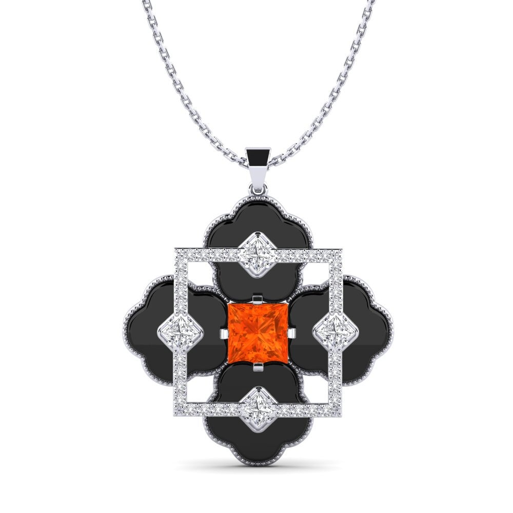 White Silver Fire Opal Women's Pendant Hale