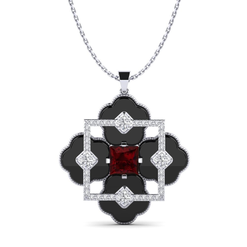 950 Platinum Garnet Women's Pendant Hale
