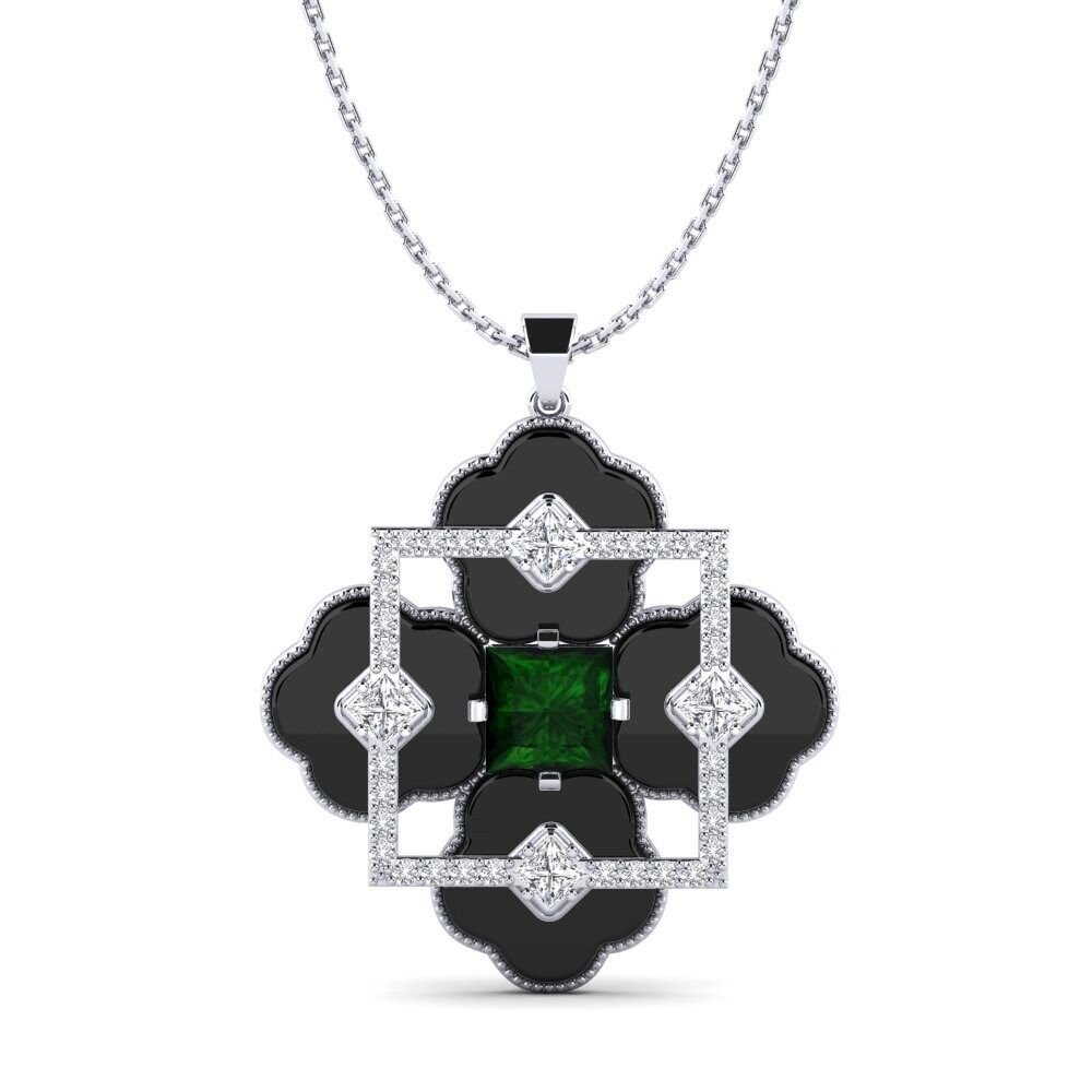 White Silver Green Tourmaline Women's Pendant Hale
