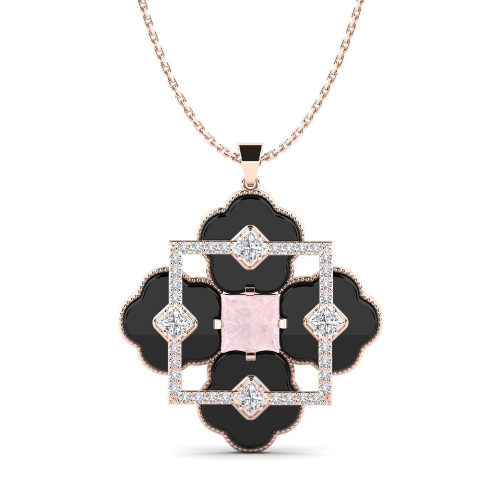 18ct Rose Gold Rose Quartz Women's Pendant Hale