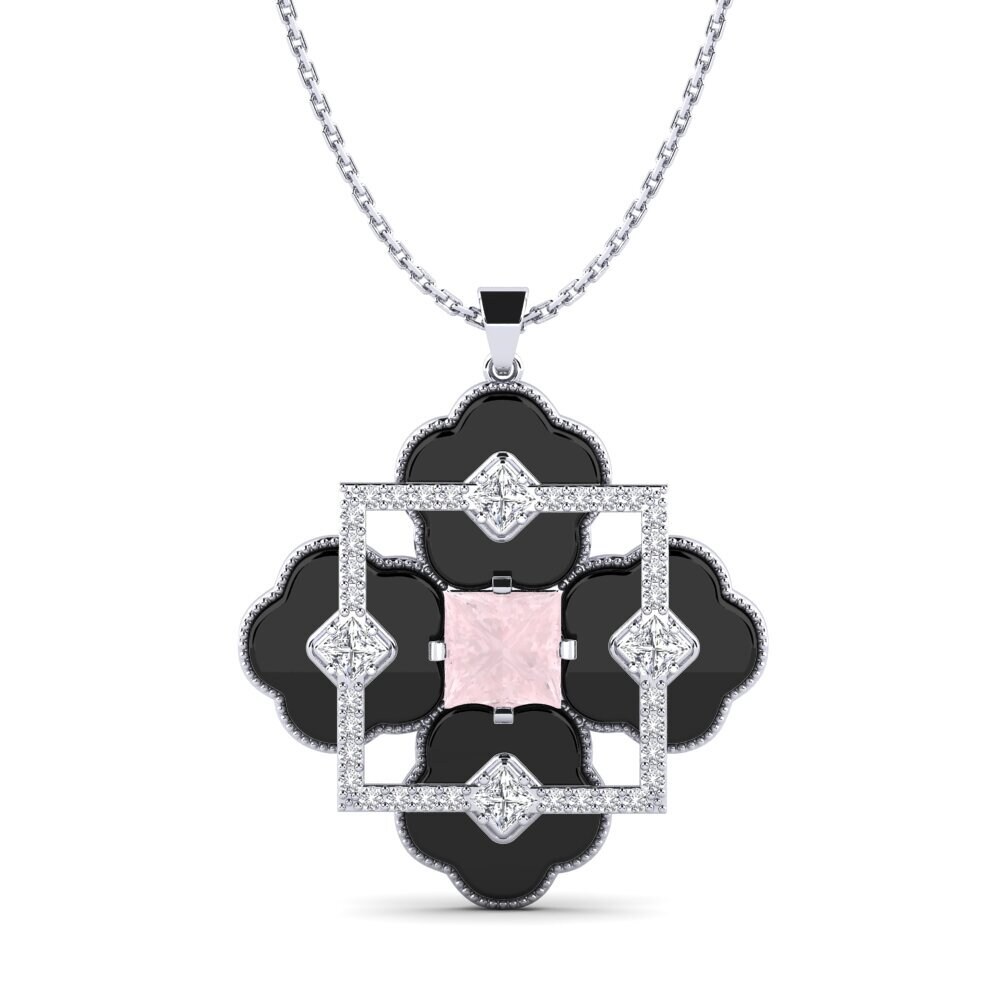 White Silver Rose Quartz Women's Pendant Hale