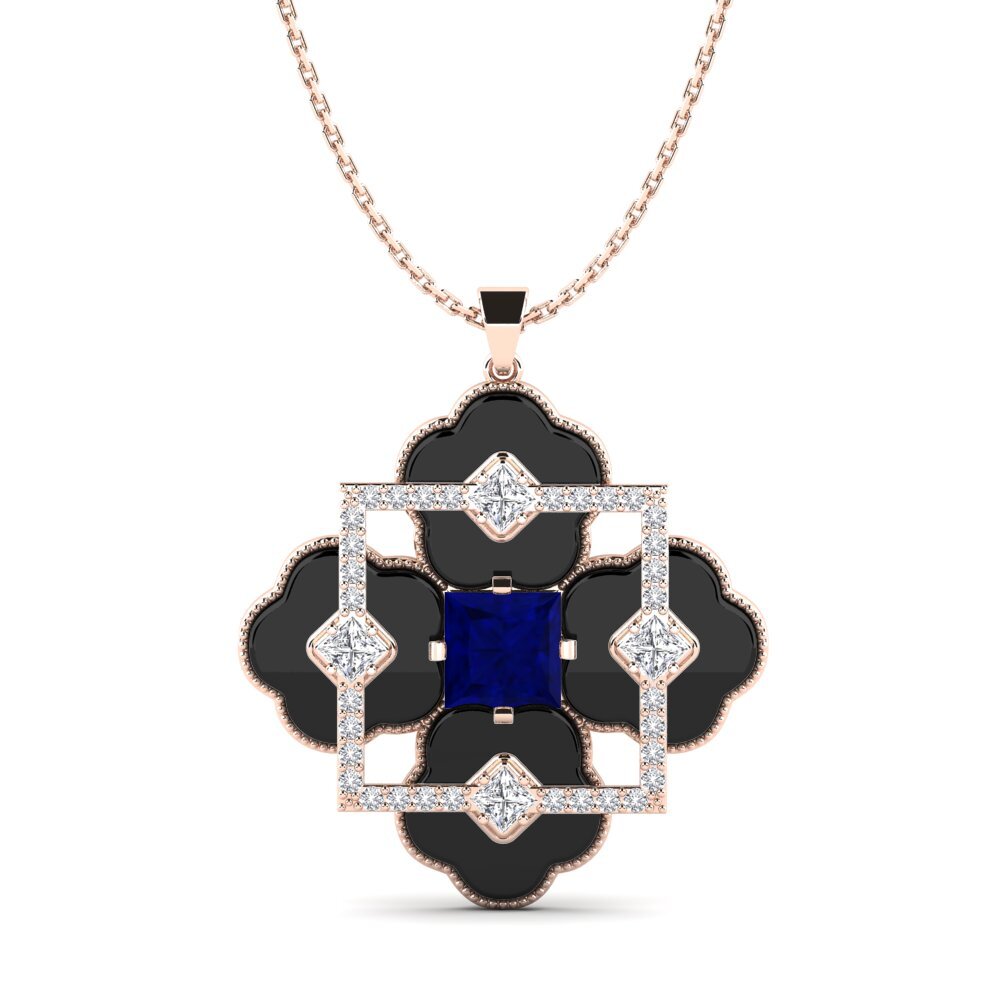9ct Rose Gold Sapphire Women's Pendant Hale