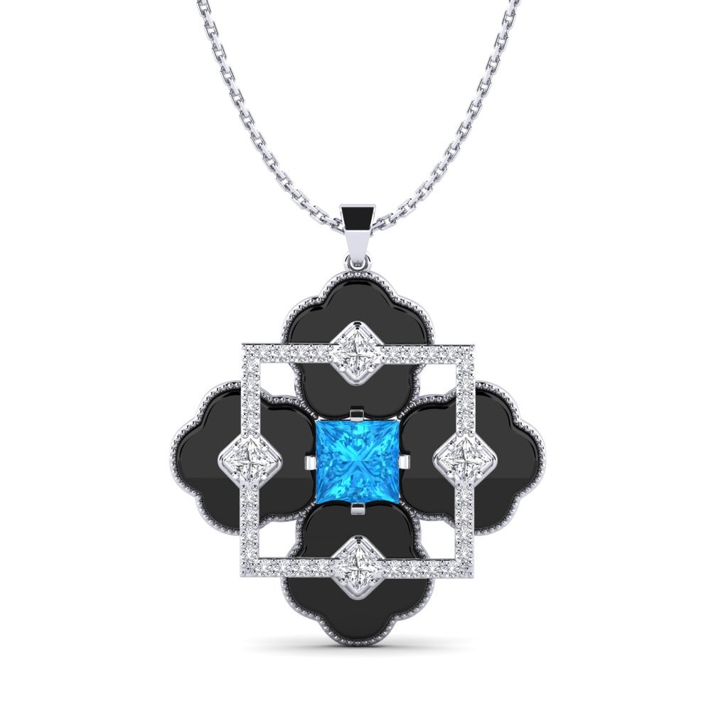 950 Platinum Blue Topaz Women's Pendant Hale