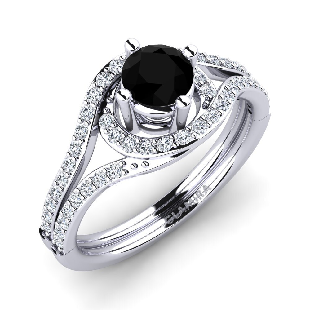 Black Sapphire Engagement Ring Halette