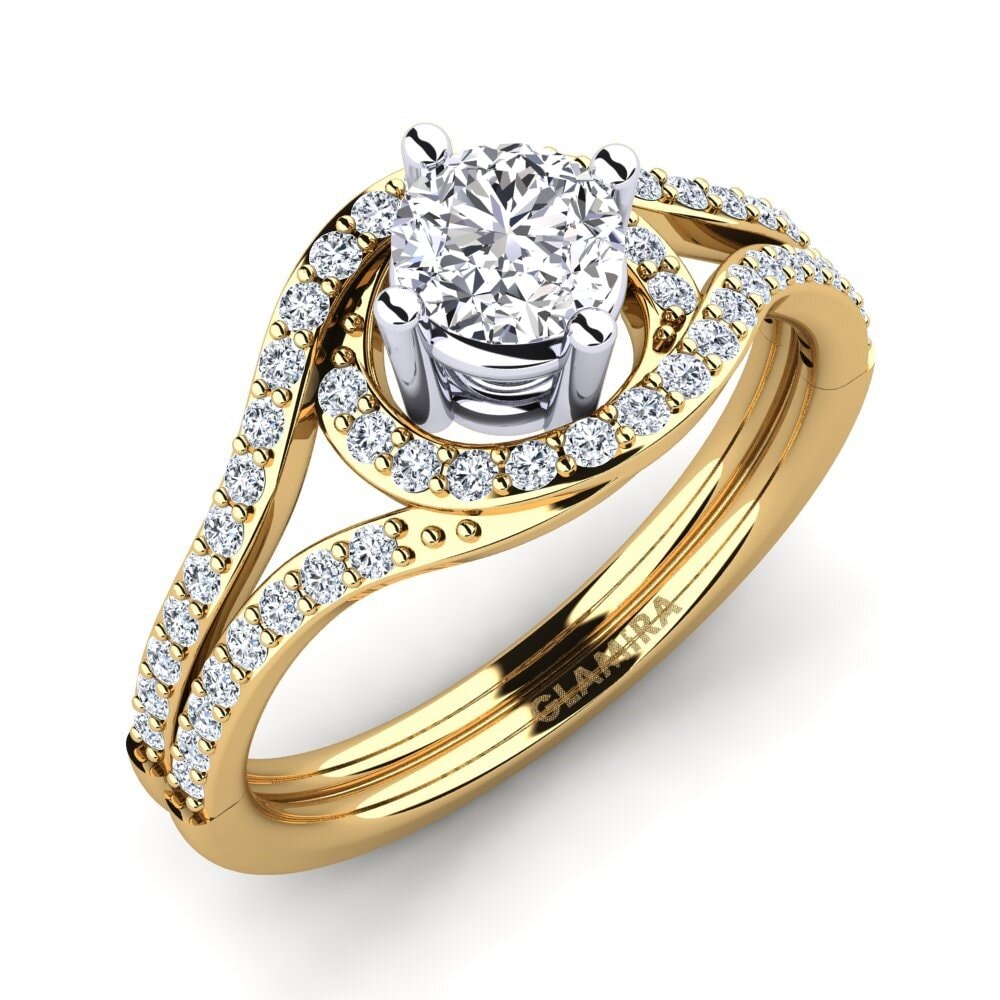 14ct Yellow / White Gold Engagement Ring Halette
