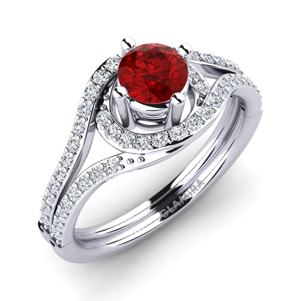 Ruby (Lab Created) Engagement Ring Halette