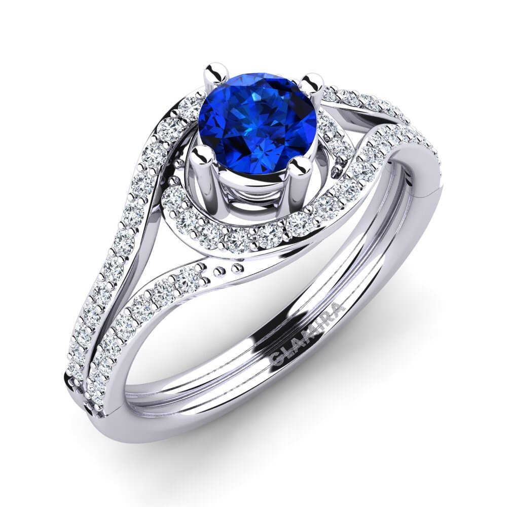 Sapphire (Lab Created) Engagement Ring Halette