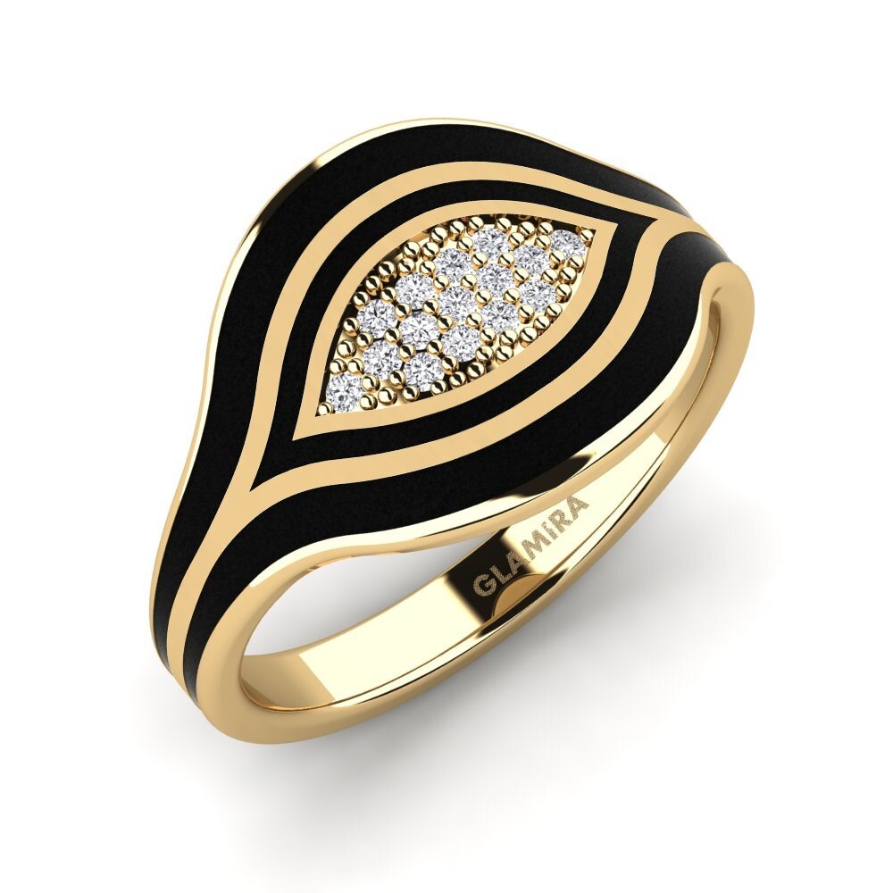 14ct Yellow Gold Diamond Men's Pinky Ring Halimx
