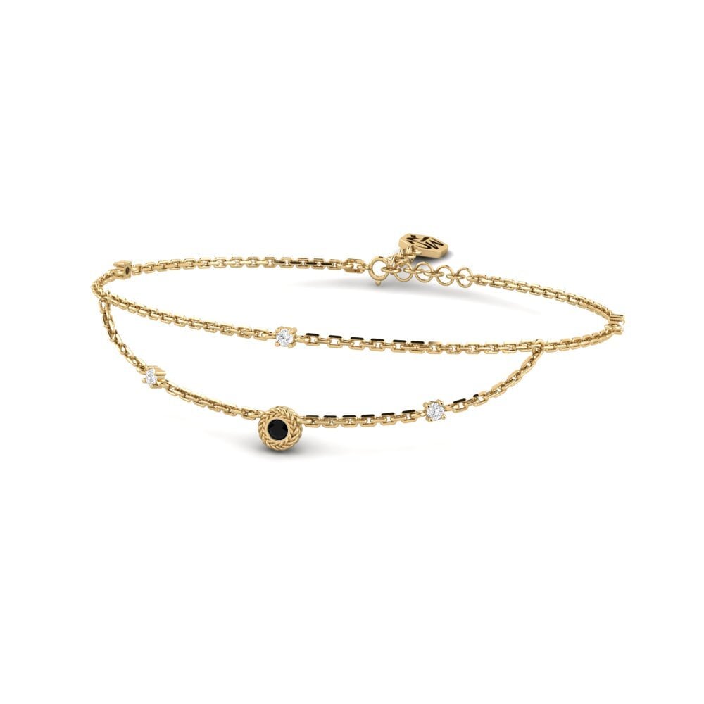 Ronde Onyx Noir Bracelet pour femme Hallex