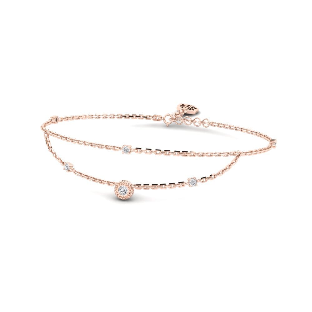 Or rose 14k Diamant Bracelet pour femme Hallex
