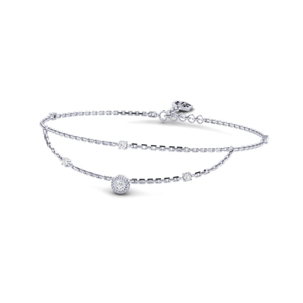 Palladium 950 Zircone Bracelet pour femme Hallex