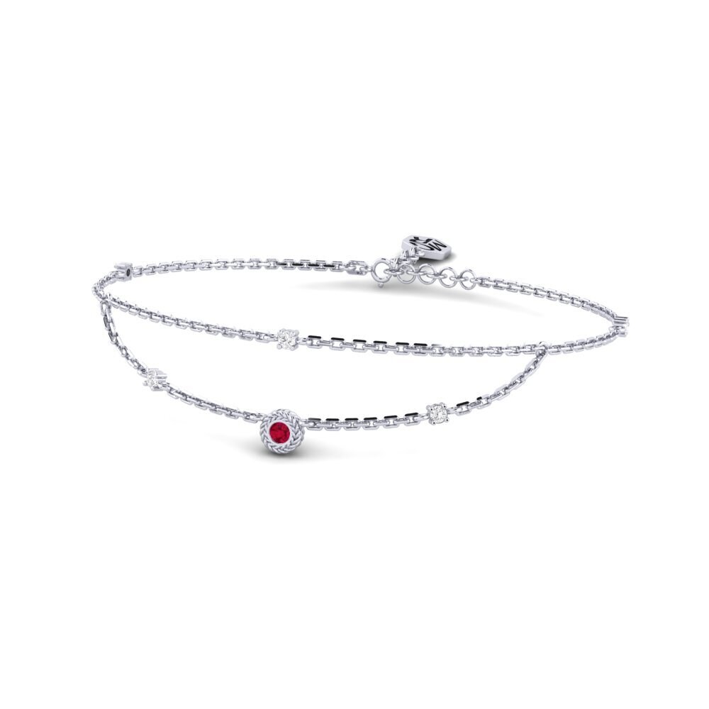 Palladium 950 Rubis Bracelet pour femme Hallex