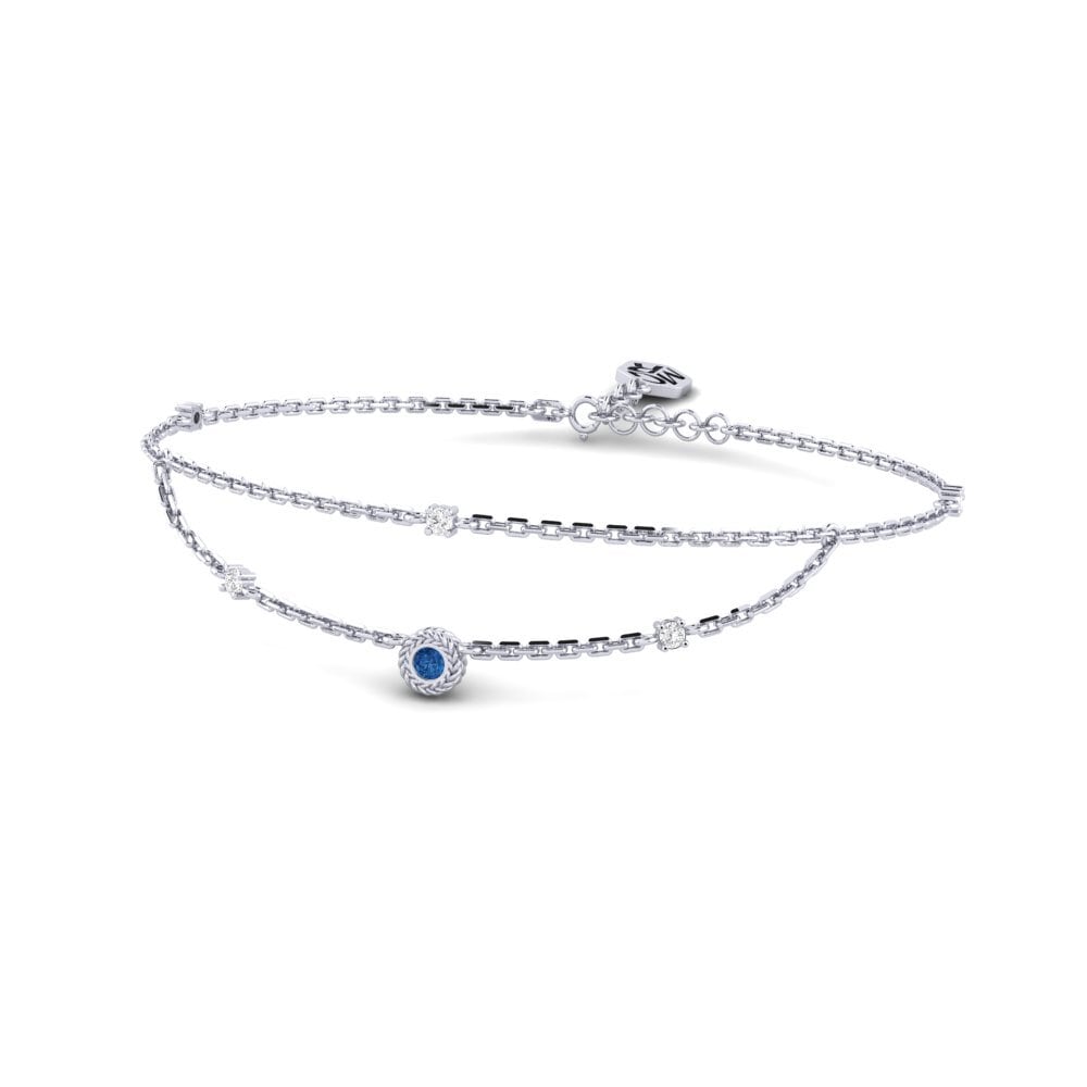 950 Palladium Dunkelblauer Zirkonia Damen armband Hallex