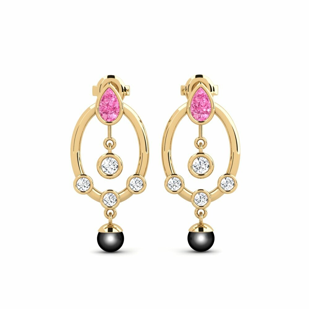 Roze Saffier Dames Oorbellen Hamin
