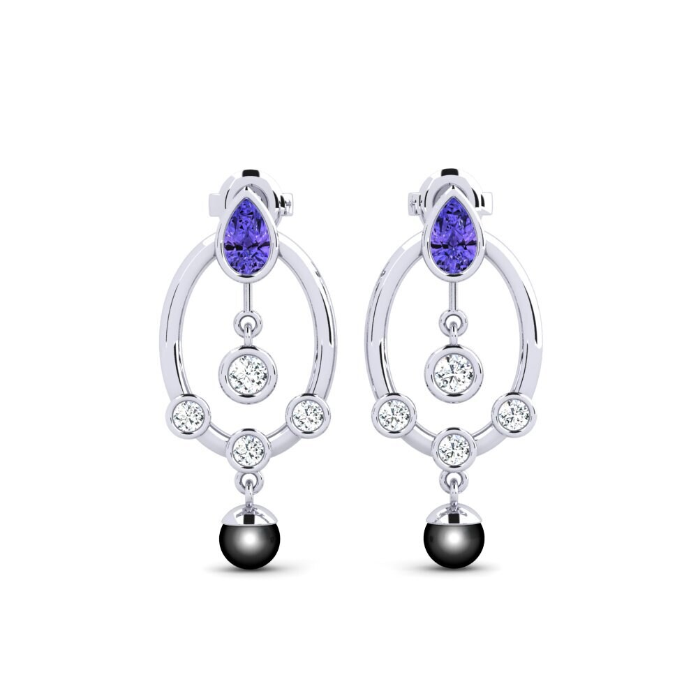 950 Palladium Tanzanite Women's Earring Hamin
