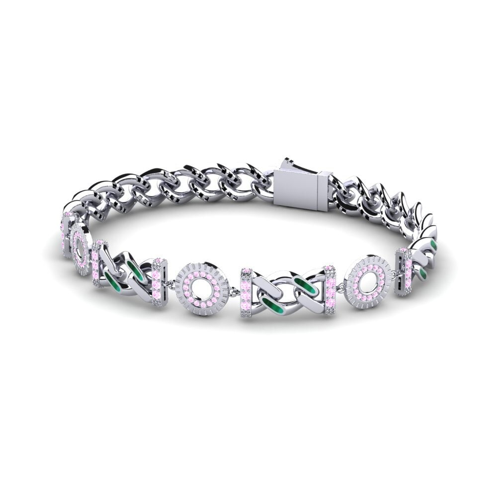 Pink Sapphire Women's Bracelet Hamletive