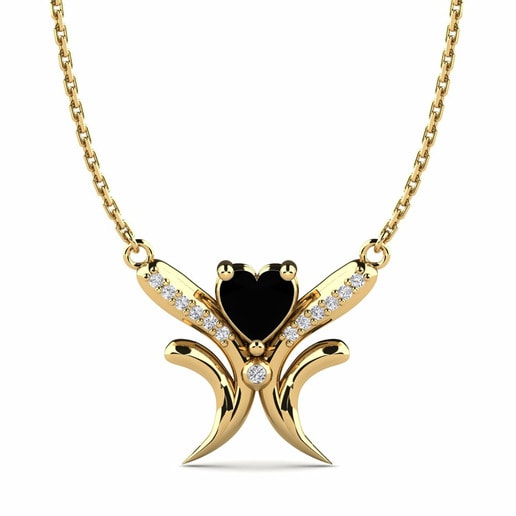 Colgante Hanalora Oro Amarillo 585 & Diamante Negro & Diamante