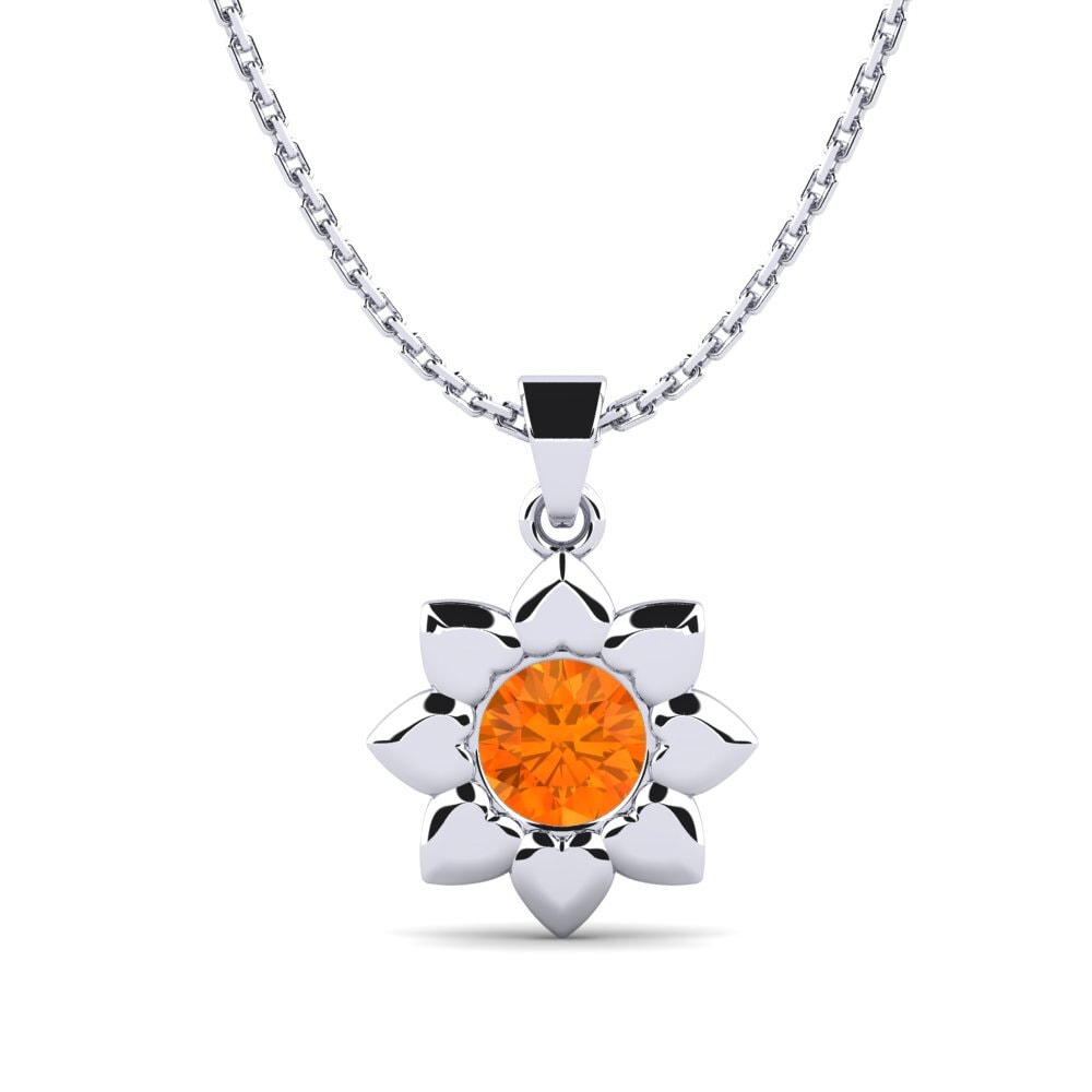 Orangefarbener Saphir Damen anhänger Hankin