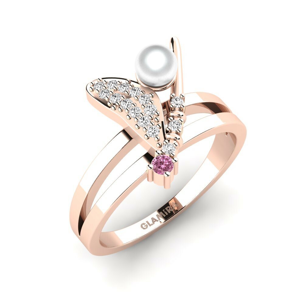 14k Rose Gold Rhodolite Garnet Ring Hanodas