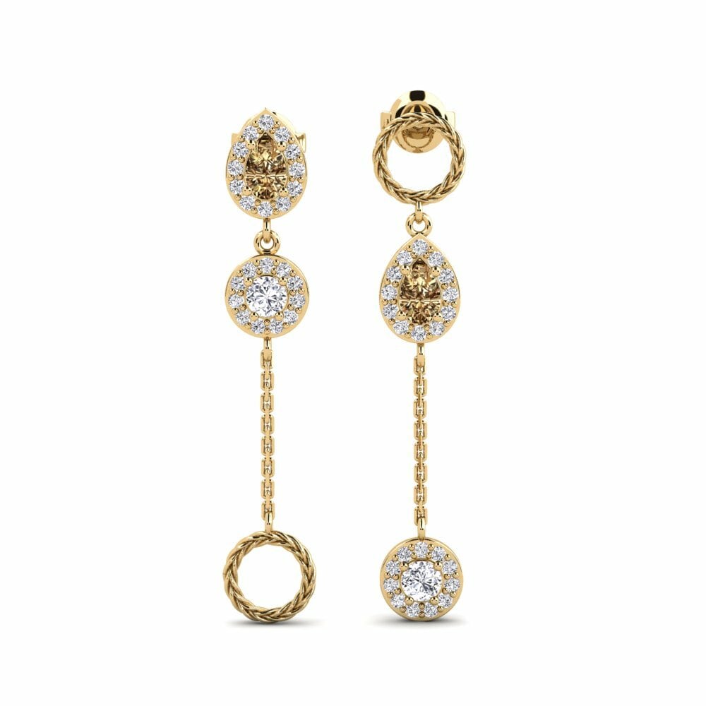 Boucle d'oreille femme Harakore Diamant Brun