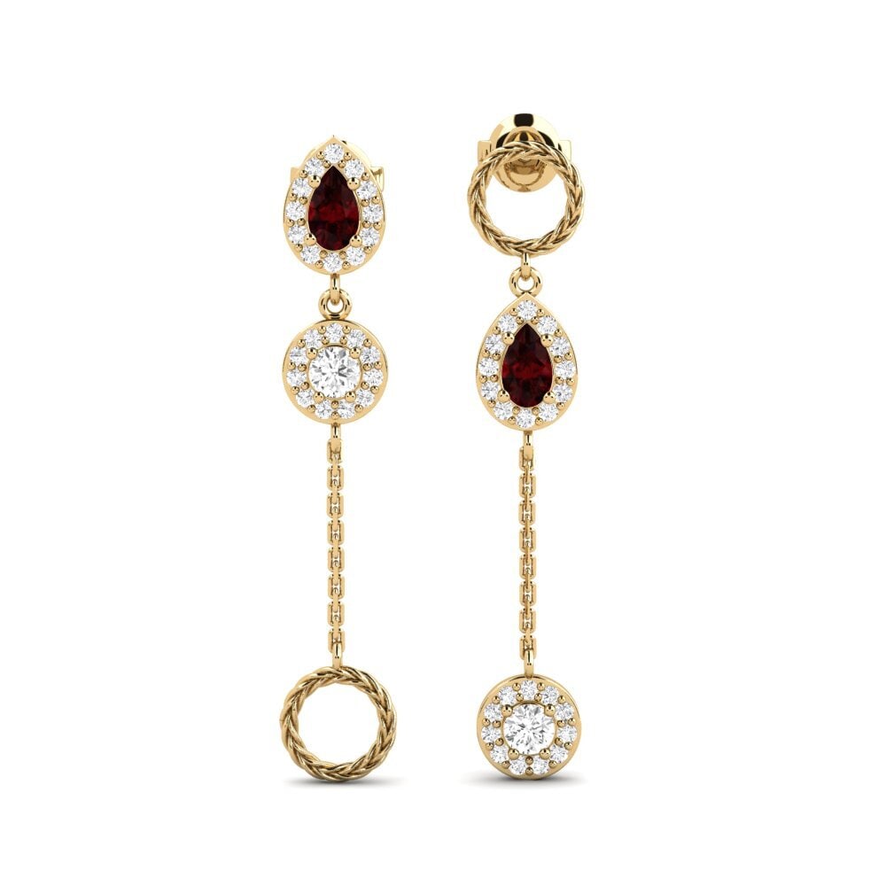 Poire Grenat Boucle d'oreille femme Harakore