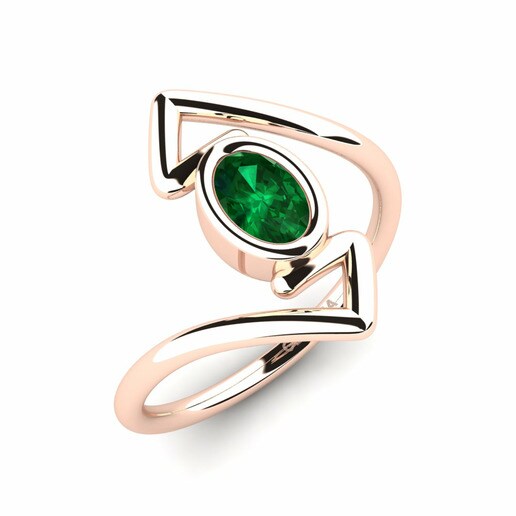 Ring Hardie 585 Rose Gold & Emerald (Lab Created)