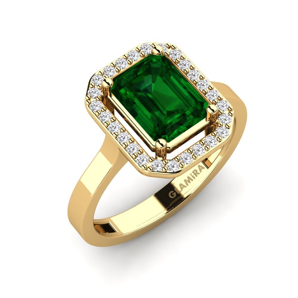 14k Oro Amarillo Anillo de compromiso Harebrained