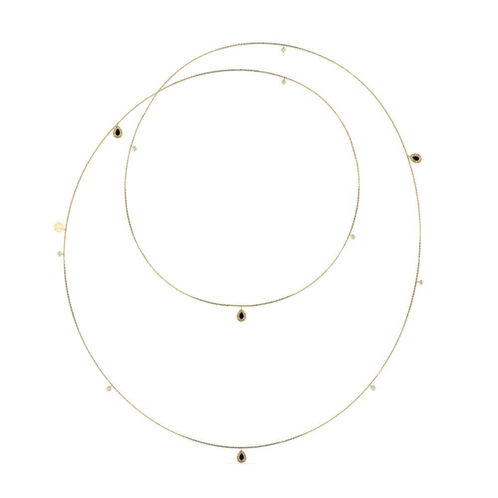 Giọt Nước Đá Sapphire Đen Dây chuyền nữ Harlodi