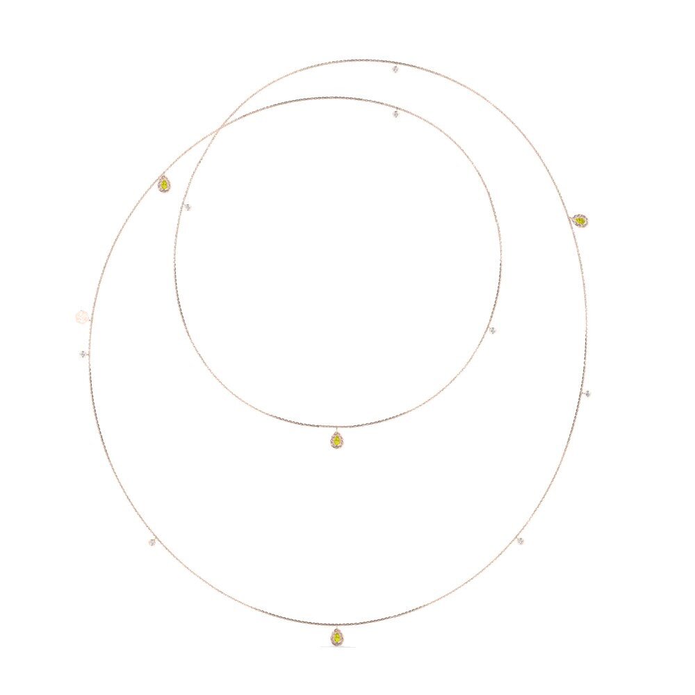 9ct Rose Gold Yellow Diamond Women's Necklace Harlodi