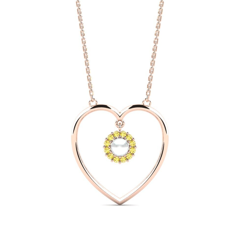 Heart Yellow Sapphire Necklaces