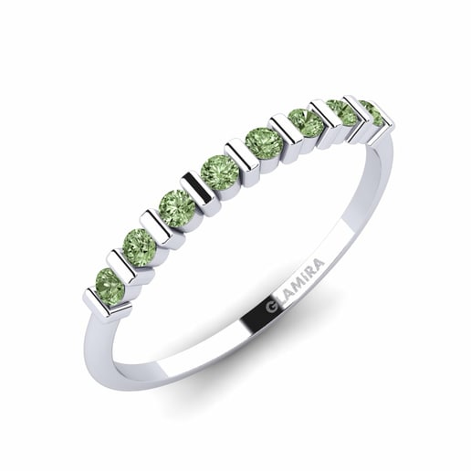 Ring Harriet 585 White Gold & Green Diamond