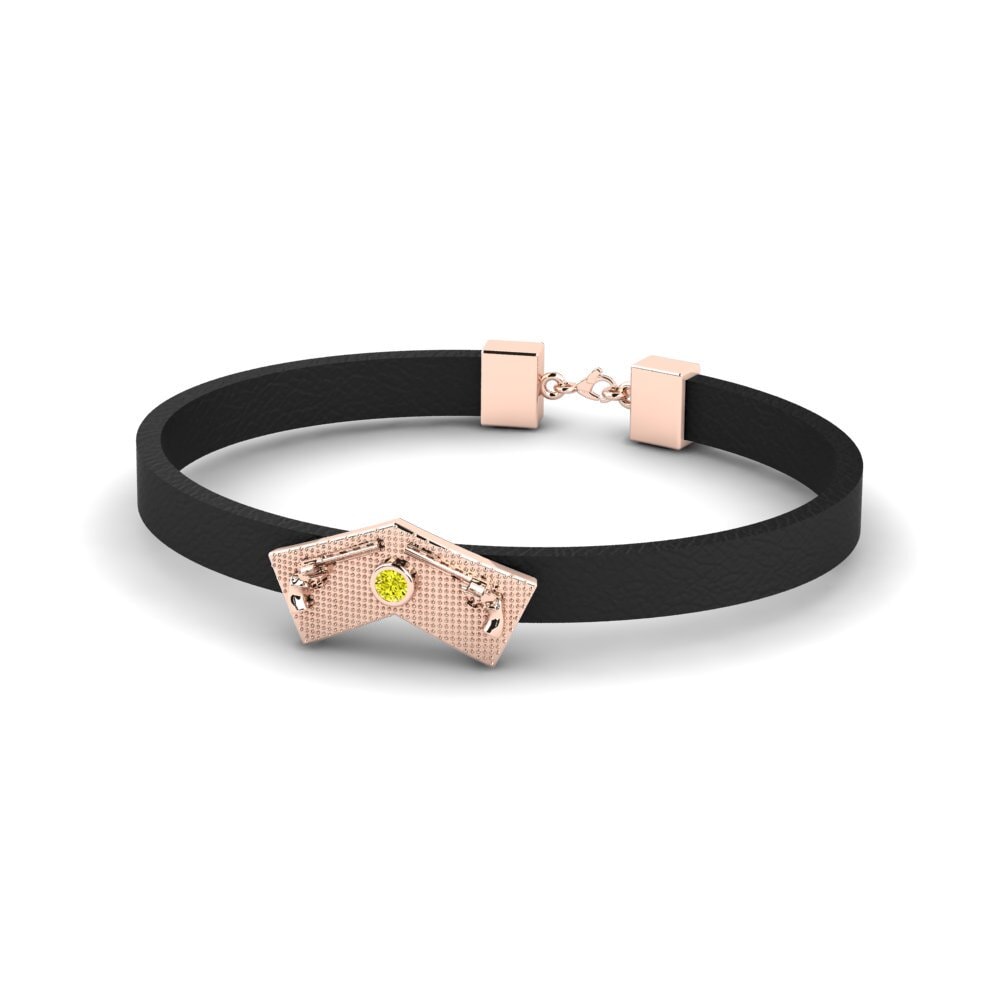 18ct Rose Gold Yellow Diamond Men's Bracelet Harrison